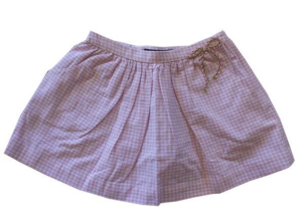 画像1: Lili Gaufrette ピンクギンガムチェックスカート 4歳/104cm (1)