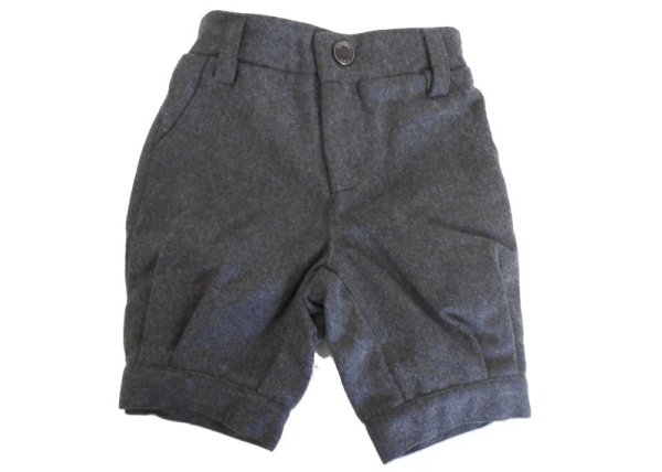 画像1: jacadi グレーウールハーフパンツ 6ヶ月／67cm (1)
